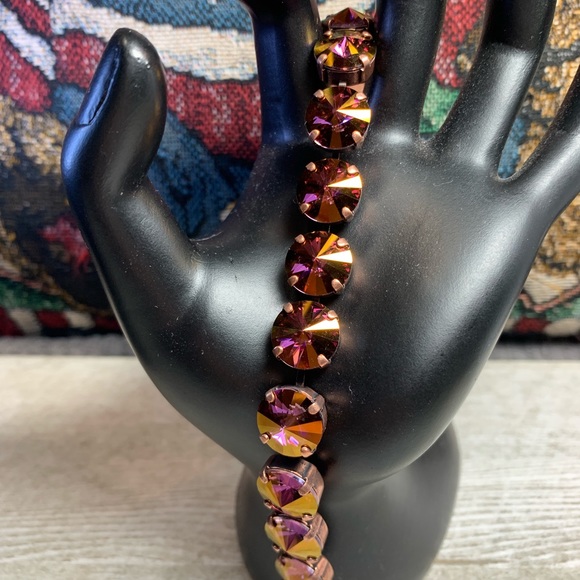 Handmade Swarovski Crystal “Crystal Lilac Shadow” Bracelet - Picture 2 of 8